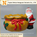 Ceramic Santa Claus Nestled Close to The Big Bag, Christmas Decoration